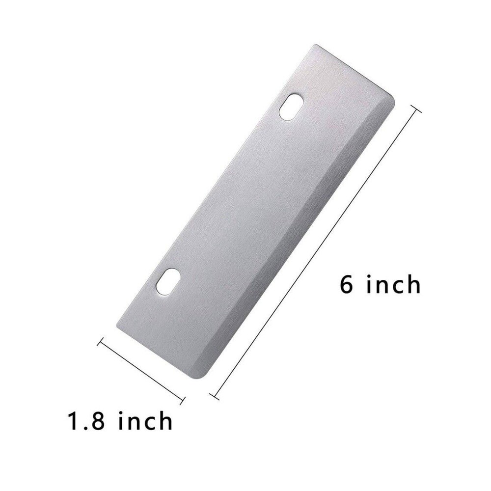 6 Pack Stainless Steel Grill Scraper Replacement Blades for BBQ & Griddle